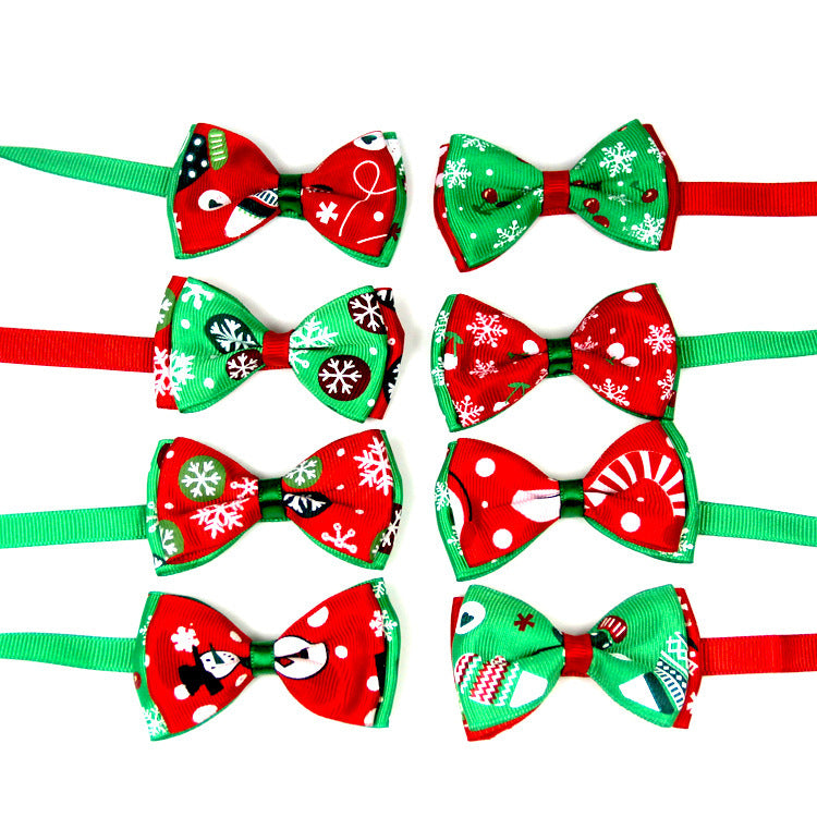 1 Pieces Cute Christmas Pet Supplies Handmade Ribbon Dog Bow Ties 8 Colors Cat Neck Tie Dog Accessories