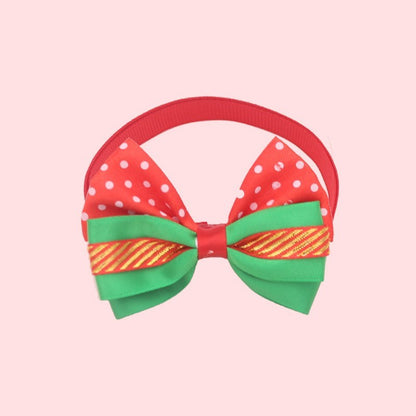 Christmas Adjustable Cat Dog Collar Holiday Cats Dog Bow Tie Pet Neck Strap Cat Dog Grooming Accessories Puppy Cat Necklace