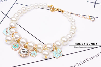 Pet Accessories Dog Chain Teddy Lace Bow Cat Bell