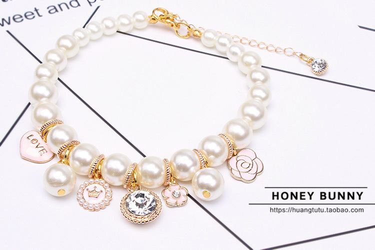 Pet Accessories Dog Chain Teddy Lace Bow Cat Bell